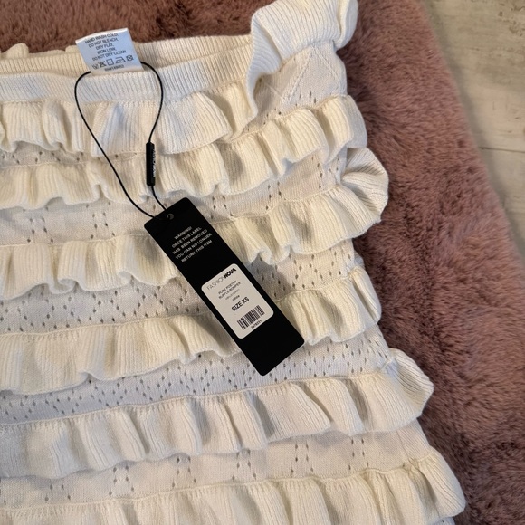 White Ruffled Knit Romper - Picture 2 of 2